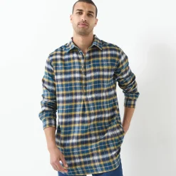T-Shirt, Hemd En Polo<Blancheporte Extralang geruit hemd in flanel blauw
