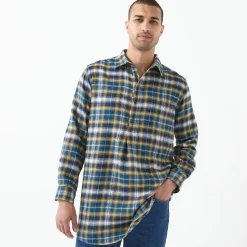 T-Shirt, Hemd En Polo<Blancheporte Extralang geruit hemd in flanel blauw