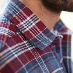 T-Shirt, Hemd En Polo<Blancheporte Extralang geruit hemd in flanel bordeaux