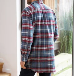T-Shirt, Hemd En Polo<Blancheporte Extralang geruit hemd in flanel bordeaux