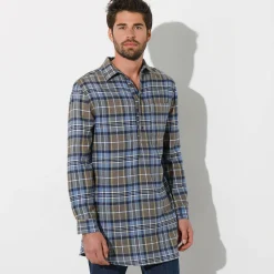 T-Shirt, Hemd En Polo<Blancheporte Extralang geruit hemd in flanel kaki