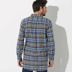 T-Shirt, Hemd En Polo<Blancheporte Extralang geruit hemd in flanel kaki
