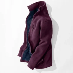 Sweater|Trui En Vest<Blancheporte Extrawarme blouson in fleece pruim / marine