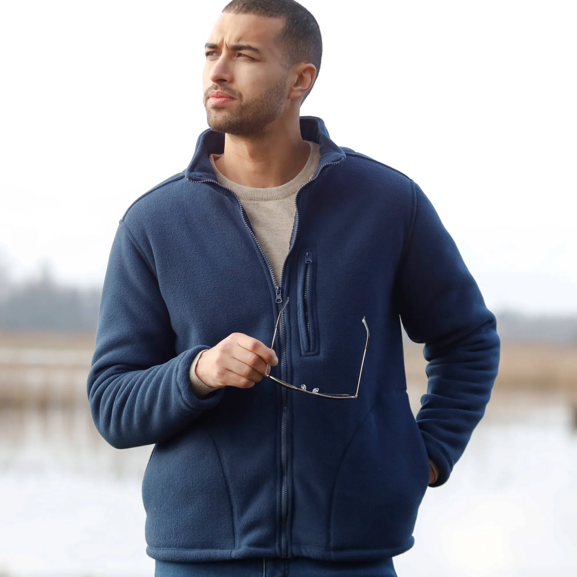 Sweater|Trui En Vest<Blancheporte Extrawarme blouson in fleece marine