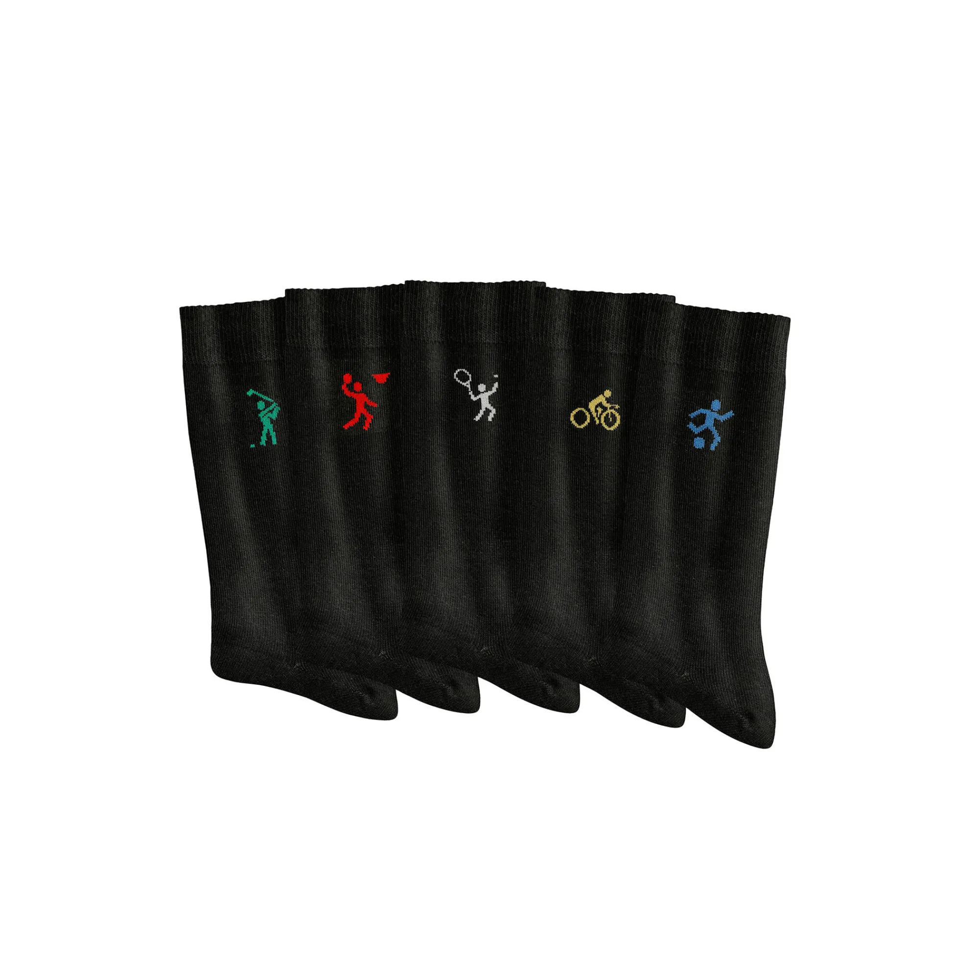Ondergoed<Blancheporte Fantasie 'sport' sokken - set van 5 paar zwart