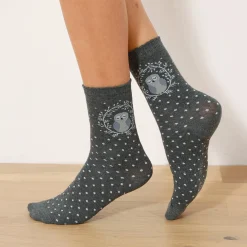 Panty’s, Kniekousen En Sokken<Blancheporte Fantasiesokken met "uil" motieven - set van 3 paar grijs / marine