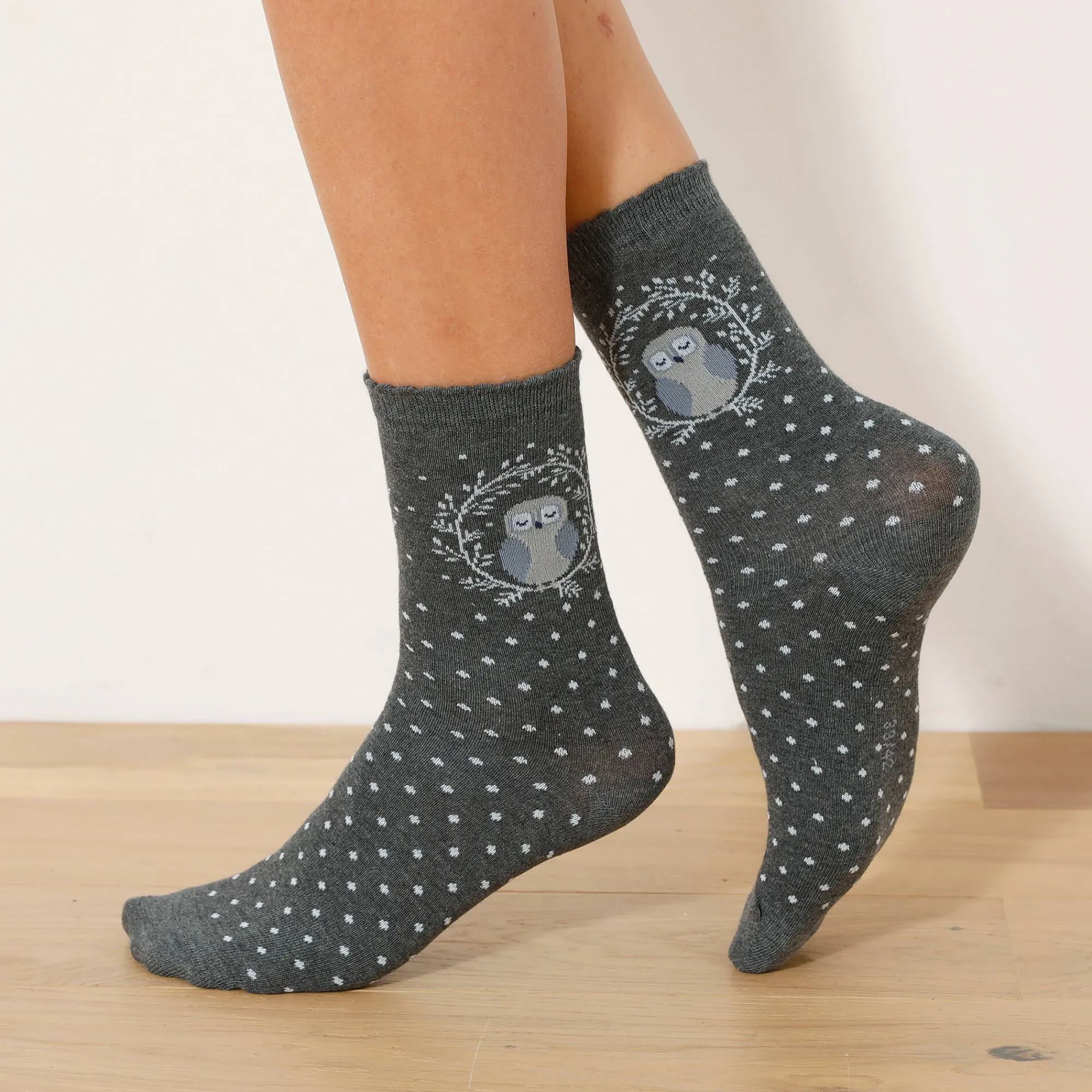 Panty’s, Kniekousen En Sokken<Blancheporte Fantasiesokken met "uil" motieven - set van 3 paar grijs / marine