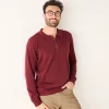 Feestoutfits Heren|Trui En Vest<Blancheporte Fijne trui met polokraag, rits en borduursel op de borst bordeaux
