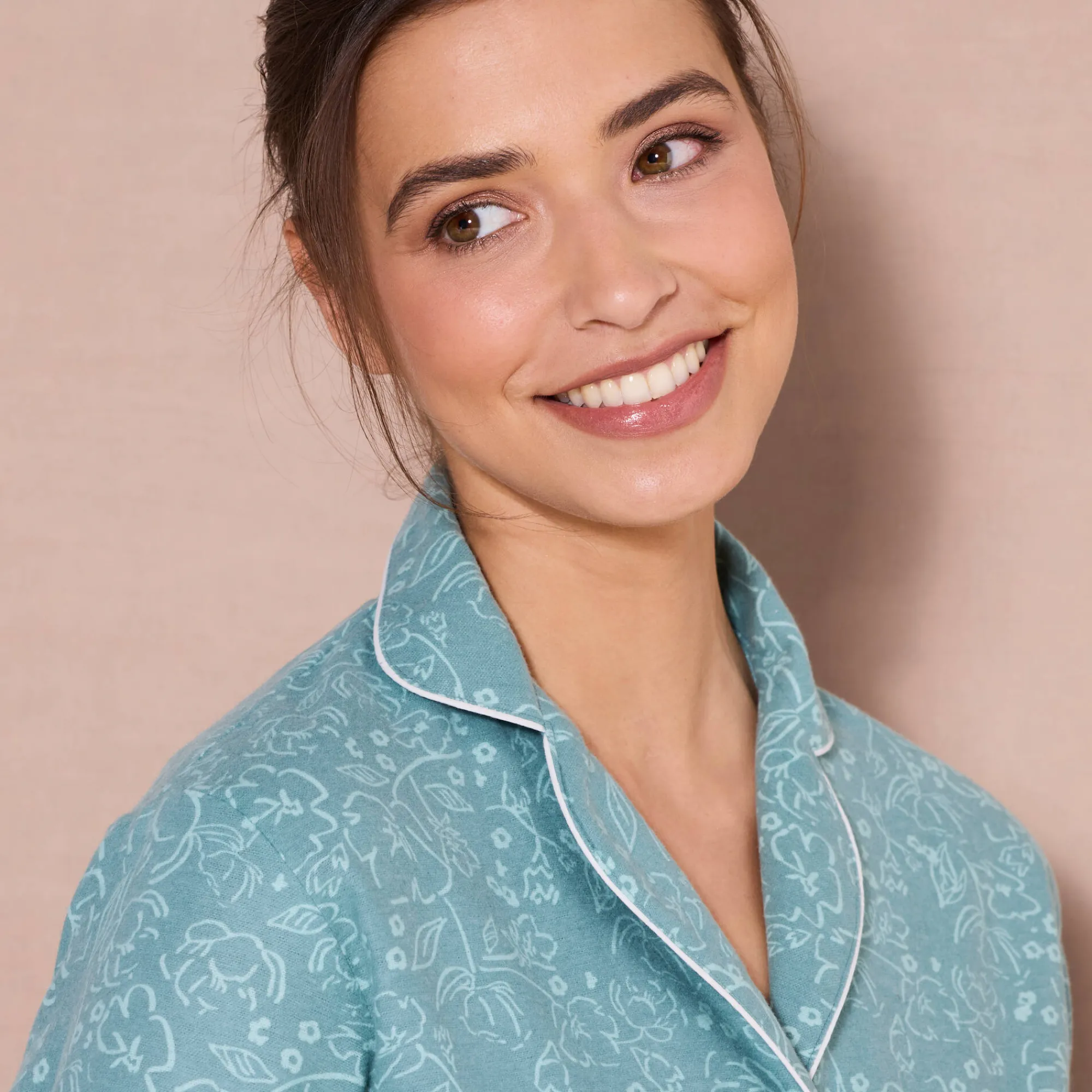 Nachthemd<Blancheporte Flanellen nachthemd in liketmodel met bloemenprint celadon