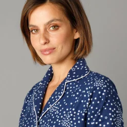 Nachthemd<Blancheporte Flanellen nachthemd in liketmodel met sterrenprint marine