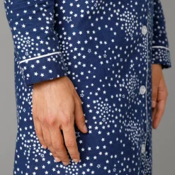Nachthemd<Blancheporte Flanellen nachthemd in liketmodel met sterrenprint marine