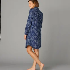 Nachthemd<Blancheporte Flanellen nachthemd in liketmodel met sterrenprint marine