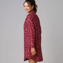 Nachthemd<Blancheporte Flanellen nachthemd in liketmodel met hartjesprint kersenrood