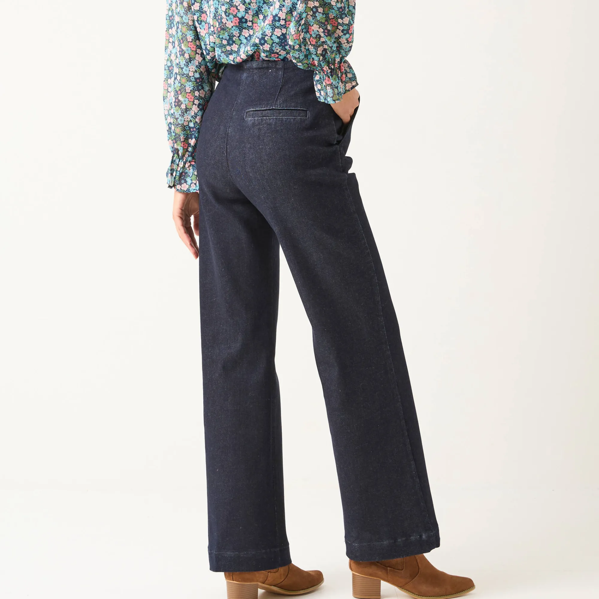 Jeans|Broek<Blancheporte Flare jeans, hoge taille dark blue