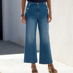 Jeans<Blancheporte Flare jeans, hoge taille stone used