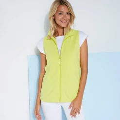 Trui En Vest<Blancheporte Fleece jasje met rits, zonder mouwen anijs