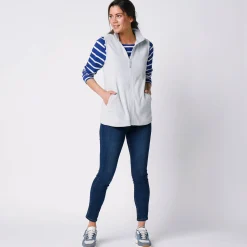 Trui En Vest<Blancheporte Fleece jasje met rits, zonder mouwen parelgrijs