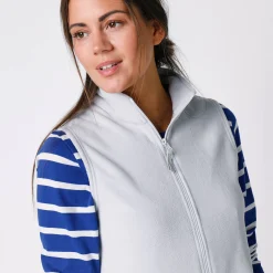 Trui En Vest<Blancheporte Fleece jasje met rits, zonder mouwen parelgrijs