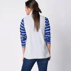 Trui En Vest<Blancheporte Fleece jasje met rits, zonder mouwen parelgrijs