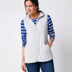 Trui En Vest<Blancheporte Fleece jasje met rits, zonder mouwen parelgrijs
