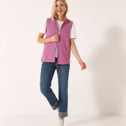 Trui En Vest<Blancheporte Fleece jasje met rits, zonder mouwen violine