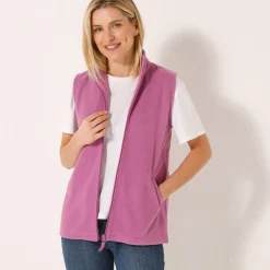 Trui En Vest<Blancheporte Fleece jasje met rits, zonder mouwen violine