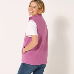 Trui En Vest<Blancheporte Fleece jasje met rits, zonder mouwen violine