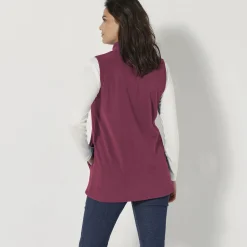 Trui En Vest<Blancheporte Fleece jasje met rits, zonder mouwen pruim