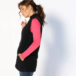 Trui En Vest<Blancheporte Fleece jasje met rits, zonder mouwen zwart