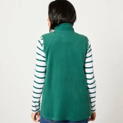 Trui En Vest<Blancheporte Fleece jasje met rits, zonder mouwen donkergroen