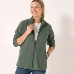 Trui En Vest<Blancheporte Fleecejasje met rits en lange mouwen bronskleur
