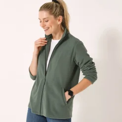 Trui En Vest<Blancheporte Fleecejasje met rits en lange mouwen bronskleur