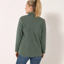Trui En Vest<Blancheporte Fleecejasje met rits en lange mouwen bronskleur