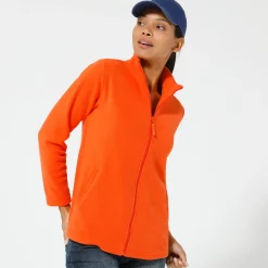 Trui En Vest<Blancheporte Fleecejasje met rits en lange mouwen oranje