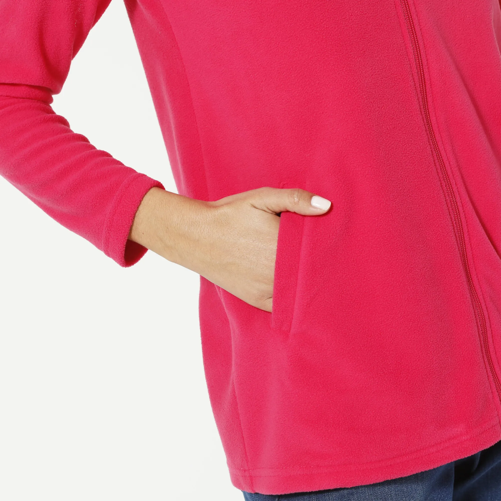 Trui En Vest<Blancheporte Fleecejasje met rits en lange mouwen framboos