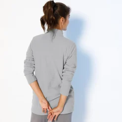 Trui En Vest<Blancheporte Fleecejasje met rits en lange mouwen parelgrijs