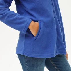 Trui En Vest<Blancheporte Fleecejasje met rits en lange mouwen felblauw