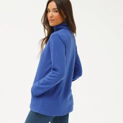 Trui En Vest<Blancheporte Fleecejasje met rits en lange mouwen felblauw