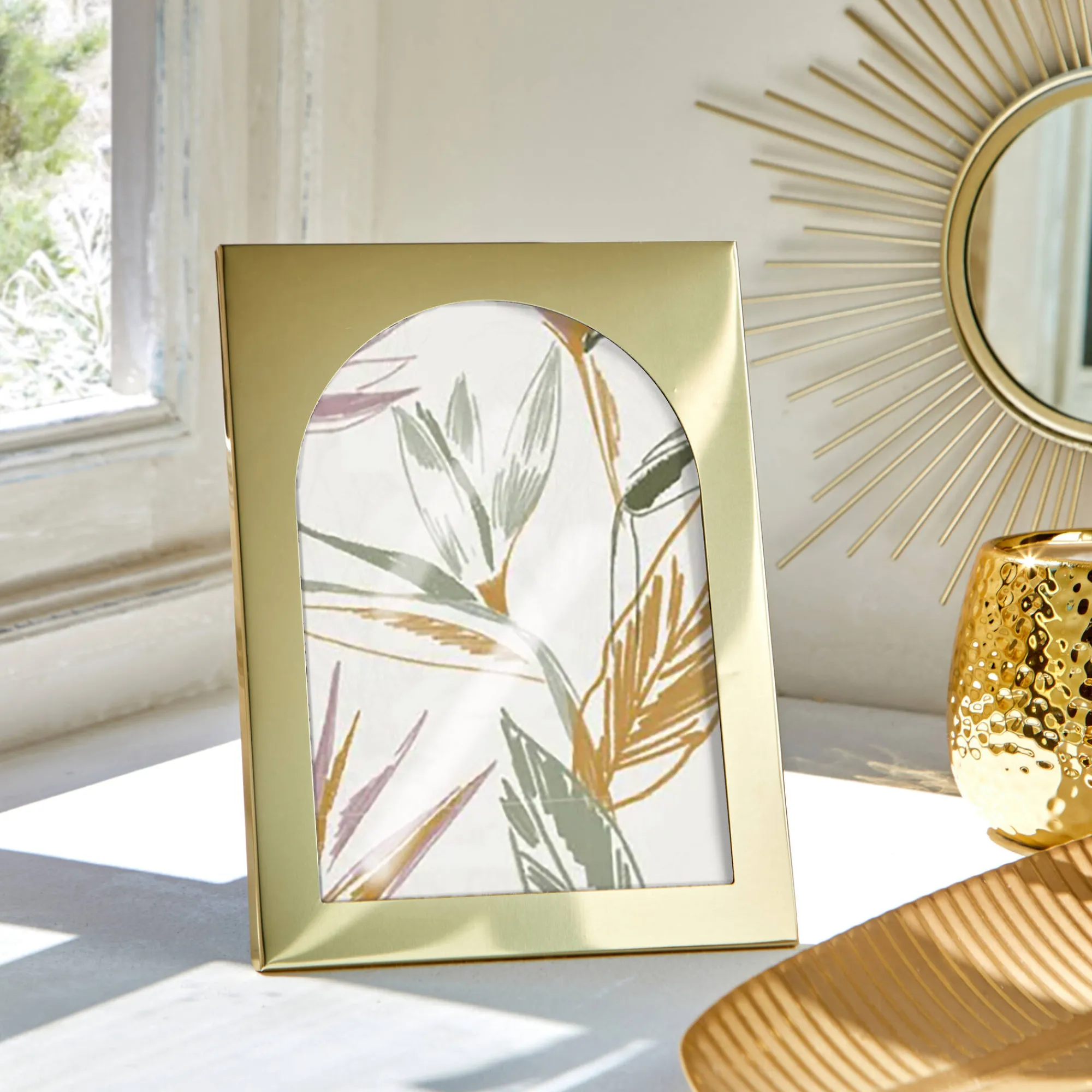 Feestdecoratie|Decoratieartikel<Blancheporte Fotokader van metaal goudkleurig