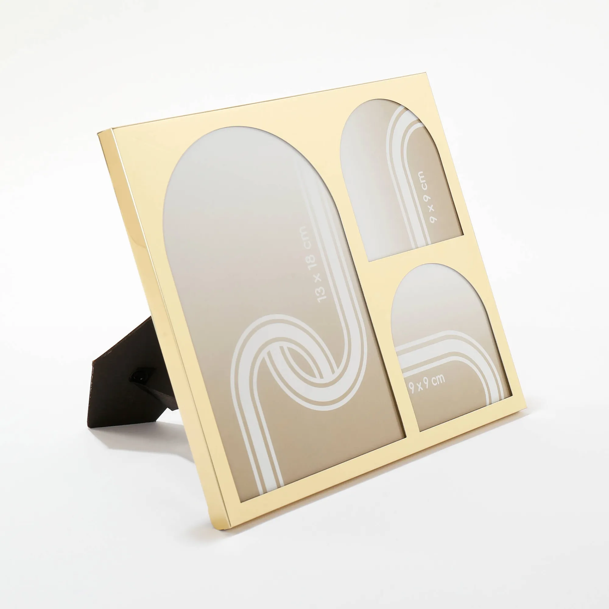 Feestdecoratie|Decoratieartikel<Blancheporte Fotokader voor 3 foto's goudkleurig