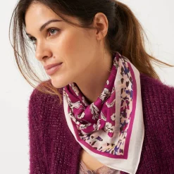Accessoires En Juwelen<Blancheporte Foulard in katoen met Indische print pruim