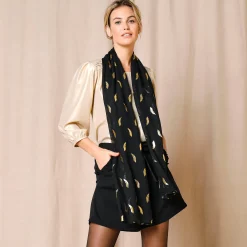 Sieraden En Feestaccessoires|Accessoires En Juwelen<Blancheporte Foulard met pluimmotief zwart