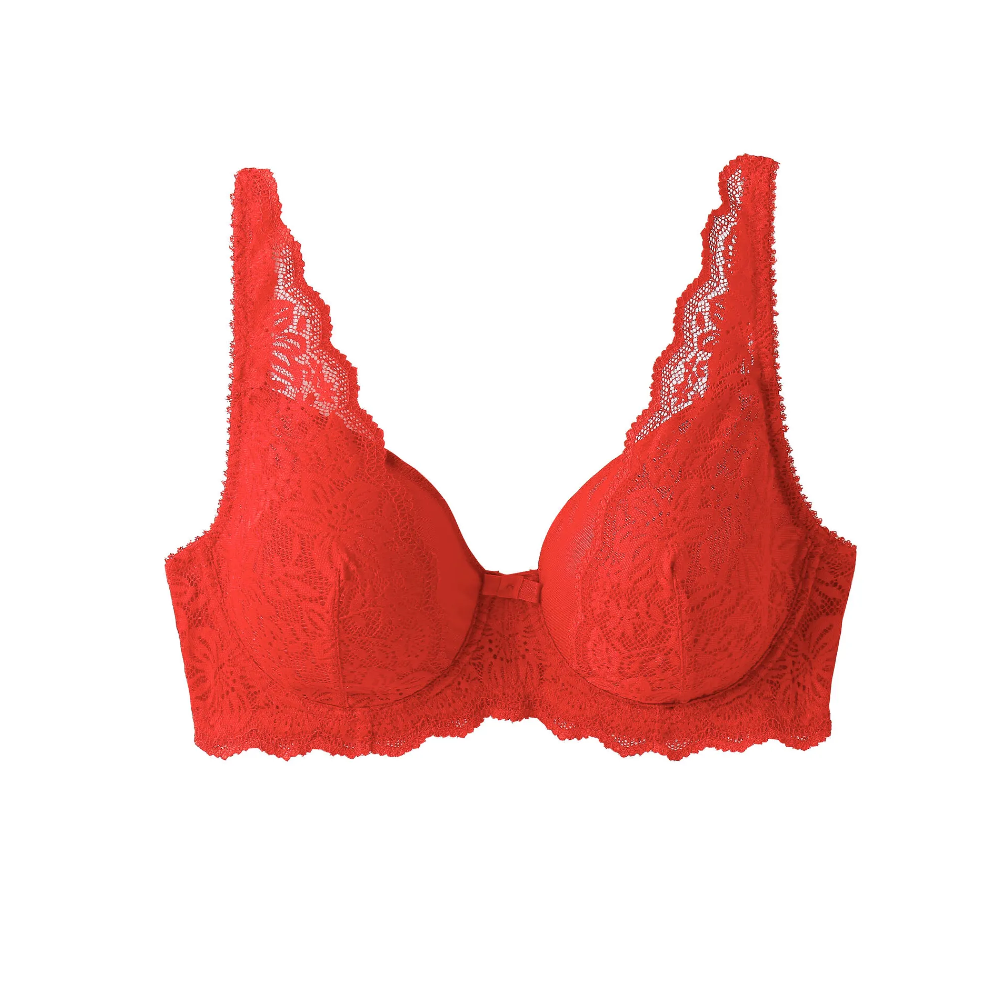 Beha<Confidence Lingerie Foulardbeha in kant en rekbare tule Guspini - met beugels rood