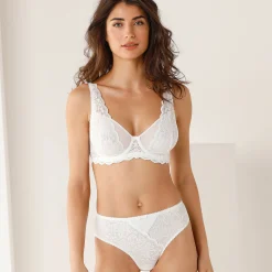 Beha<Confidence Lingerie Foulardbeha in kant en rekbare tule Guspini - met beugels ivoorkleur