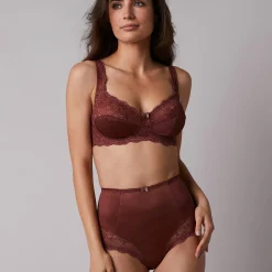 Slip En Shorty<Confidence Lingerie Gaineslip in glanstricot en kant Salford - set van 2 chocolade + taupe