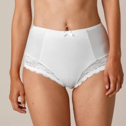 Slip En Shorty<Confidence Lingerie Gaineslip in glanstricot en kant Avila - set van 2 wit + zwart