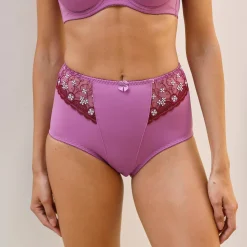 Slip En Shorty<Confidence Lingerie Gaineslip in microvezel en geborduurde tule Caminata violine