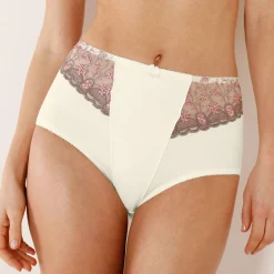 Feestelijke Lingerie|Slip En Shorty<Confidence Lingerie Gaineslip in microvezel en geborduurde tule Caminata ivoorkleur