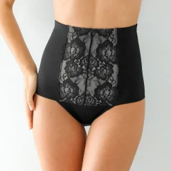 Slip En Shorty<Blancheporte Gaineslip met taillegordel en afslankende kant zwart