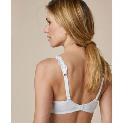 Beha<Confidence Lingerie Geborduurde beha in microvezel zonder beugels Sienne - set van 2 wit + koraal